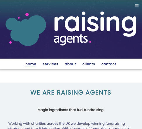 Raising Agents website homepage